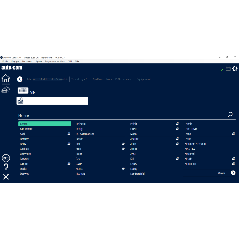 Logiciel Autocom 2021.11