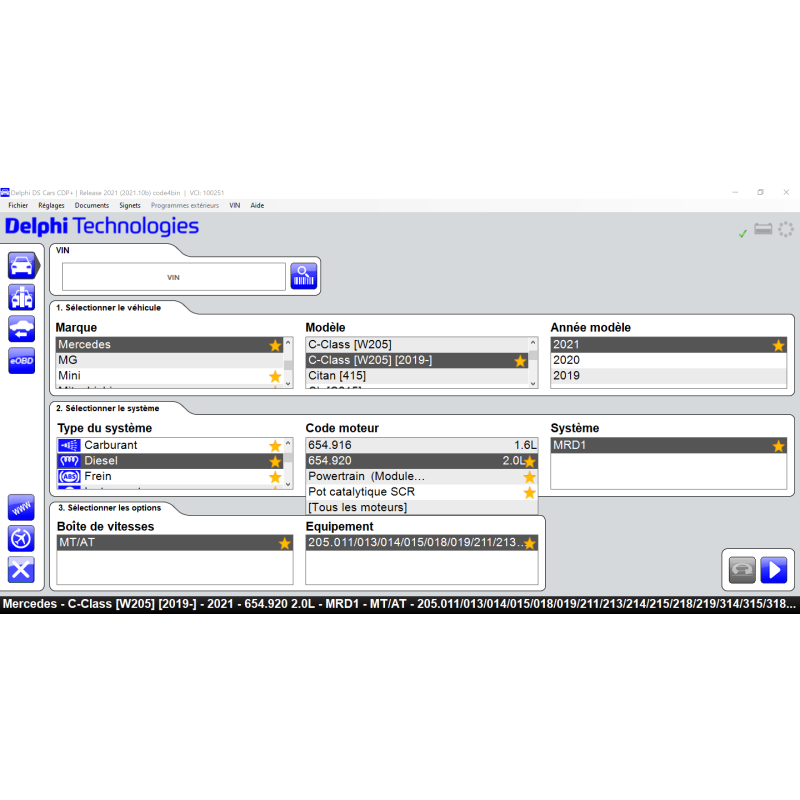 Interface Multimarque DS150E + Delphi 2021.11 sur Clé USB